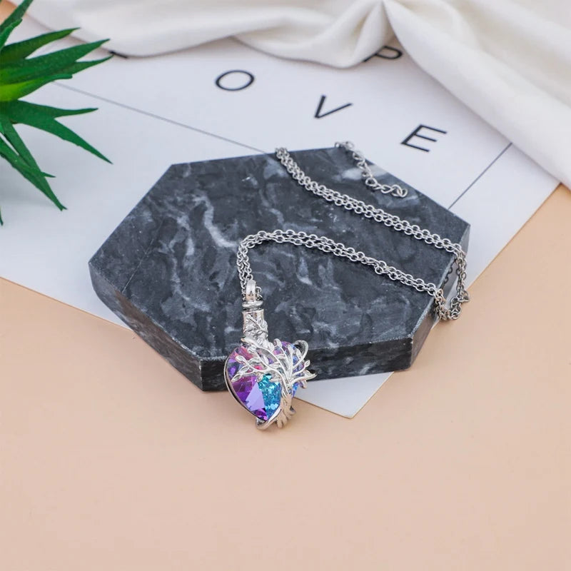 15 Styles Cremation Jewelry - Heart Shaped Crystal Urn Necklace Ashes Keepsake Pendant Jewelry Gifts For Women Girls