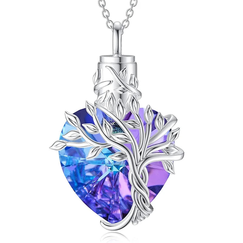 15 Styles Cremation Jewelry - Heart Shaped Crystal Urn Necklace Ashes Keepsake Pendant Jewelry Gifts For Women Girls