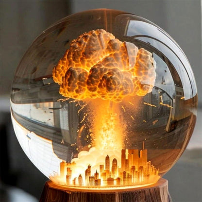 Atomic Bomb Explosion Lamp, Nuclear Explosion Lamp, 3D Mushroom Cloud Explosion Night Light, Atomic Bomb Model Atmosphere Lamp, LED Resin Night Light, Beside Lamp, Desk Lamp, Table Lamp