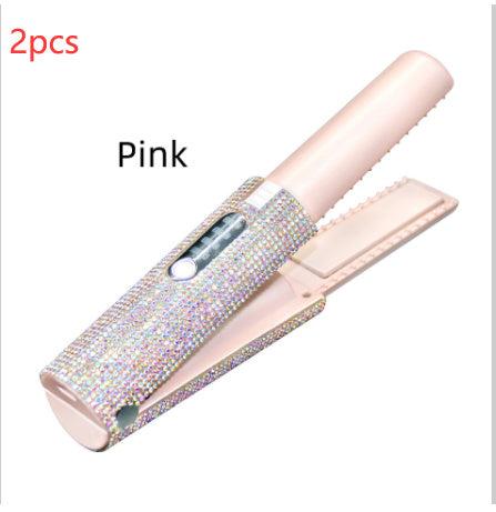 2-In-1 Electric USB Hair Straightening Brush Straightener Brush Multifunctional Comb Straightening Styler Hair Curler