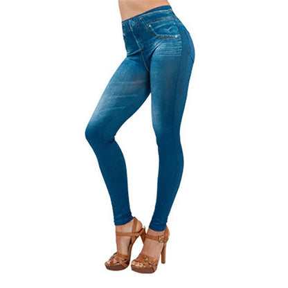 Calças femininas sexy de imitação de jeans astic, stretch, cintura alta, fitness, fina, push up, calções, verão, 2023