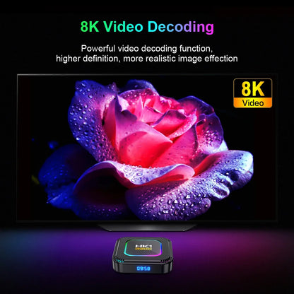 HK1 RBOX K8 Android 13 Smart TV BOX RK3528 4G 32G 64G 128G 2.4/5G Dual Wifi WIFI6 4K 3D BT TVBOX Google Media Player