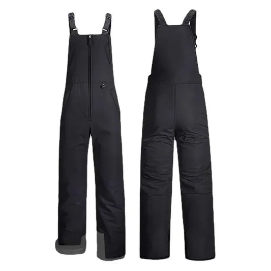 Insulated Ski Pants Overalls Ripstop Warm Insulated Snowboard Overalls Comfortable Snow Bibs Ski Pants For Men And Women Black