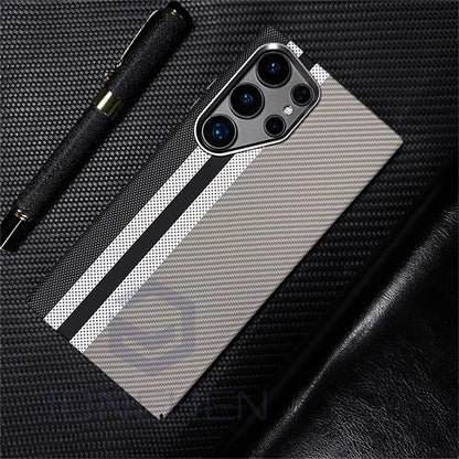 Mganetic Cloud Patterned Slim Case For Samsung Galaxy S24 Ultra S23 Plus Luxury Matte Karbon Hard Cover For Magsafe Metal Lens