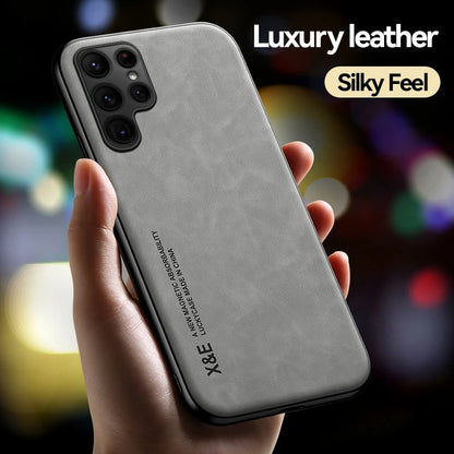 Sheepskin Leather Case For Samsung Galaxy S24S23 S22 S21 Ultra S20 FE S10 Note 20 Ultra Shockproof Hard PC Back Cover Funda