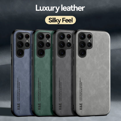 Sheepskin Leather Case For Samsung Galaxy S24S23 S22 S21 Ultra S20 FE S10 Note 20 Ultra Shockproof Hard PC Back Cover Funda